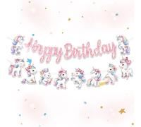 pony licorne banniere anniversaire arc en ciel decoration fete