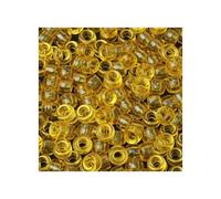 Pony Lot de 3 000 perles transparentes colorées à grand trou - Perles rondes et plates - Fabrication de bijoux, bracelets, cadeaux - 6 x 9 mm (jaune)