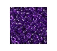 Pony Lot de 3 000 perles transparentes colorées à grand trou - Perles rondes et plates - Fabrication de bijoux, bracelets, cadeaux - 6 x 9 mm (violet)