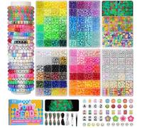 Pony perles bracelet 6 boîtes 4400 PCS 110 couleurs, kit création manuelle abondant ORGANISATEUR A PERLES