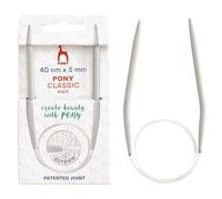 Pony - Pony Classic Aluminium (40cm, 5.00mm) Circulaire Tricot Aiguille - 1 Pièce