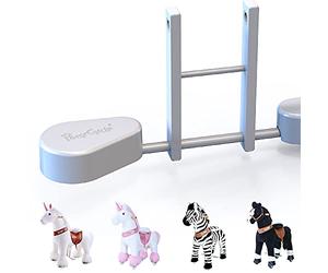 PonyCycle Accessoire Pad de Pédale pour Modèle U, Taille 3/4 - Licorne, Zèbre & Cheval Noir, Pédales en Plastique - Blanc