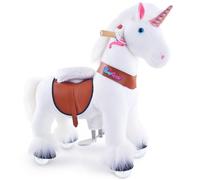 PonyCycle cheval à bascule sur roues avec et freins pour enfants de 3 à 4 ans chevauchant un animal de type licorne - Ux304