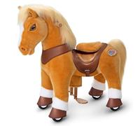 PonyCycle Cheval à Monter Modèle Y pour Enfants 3-4 Ans, Jouet Mécanique Marron Clair avec Frein et Roues pour Intérieur et Extérieur, Cadeau d’Anniversaire pour Garçons et Filles - Y371