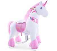 PonyCycle Cheval d'équitation licorne pour enfants de 4 à 7 ans Jouet cheval d'équitation sur roues avec frein - Ux402