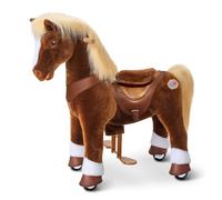 PonyCycle Cheval Marron à Monter pour Enfants de 4 à 7 Ans, Jouet Cheval de Simulation, Poney à Monter Haute Qualité Modèle Y Jouet avec Sons de Cheval et Freins, Cadeau de Noël pour Enfants - Y474