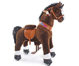 PonyCycle Classique Modèle U Monter à Cheval Pouvoir Humain Marcher des Animaux Cheval Brun Chocolat à Roues avec Frein et Son Taille 4 pour 4 à 7 Ans Modèle Ux421