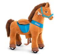 PonyCycle Essentiel Modèle E Cheval à Bascule avec Frein Jouet à Monter Poney Brun 3-4 Ans Porteur Enfant à Roulette Intérieur Extérieur