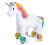 PonyCycle Licorne autoportée avec frein pour enfants (licorne arc-en-ciel, taille 4 pour 4 à 7 ans)