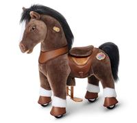 PonyCycle Modèle Y poney chocolat 3-4 ans, jouet cheval à roulettes en peluche avec frein, cadeau pour enfants