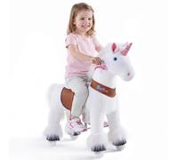 PonyCycle Officiel Classique Modèle U Montez sur la Licorne Licorne Blanche Jouet en Peluche sur Roues (avec Frein et Son/Hauteur 76 cm/Taille 3 pour Les 3-4 Ans) Ux304