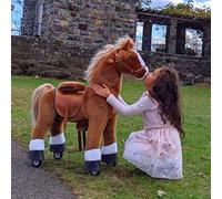 PonyCycle Officiel Classique U Série à Cheval Jouet en Peluche Animal Marchant Cheval Brun pour Les Enfants de 4 à 9 Ans Taille Moyenne U424