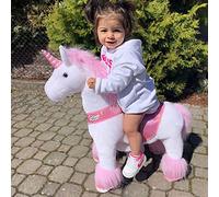 PonyCycle Officiel Classique U Série Balade en Peluche avec Une Licorne, Licorne Rose pour Les Enfants de 3 à 5 Ans, Petite Taille U302