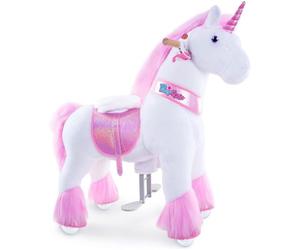PonyCycle Officiel Classique U Série Montez sur Une Licorne en Peluche avec Un Animal Qui se promène, Licorne Rose pour Les Enfants de 4 à 9 Ans, Taille Moyenne U402