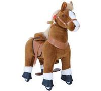 PonyCycle Authentique Cheval Monter sur des Jouets Trottinettes pour Enfants (avec Frein et Son/ 90cm Hauteur/Taille 4 pour Les 4 à 7 Ans) Balade en Poney sur Un Cheval Marron Ux424