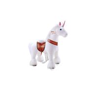 PonyCycle Modèle U Animal qui marche Peluche licorne blanche à roulettes avec frein Taille 3 pour les 3-4 ans Ux304