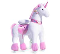 PonyCycle pour enfants 7+ Licorne en peluche Licorne à cheval sur roulettes(108 cm de hauteur) Rose Ux502