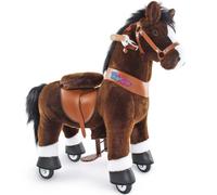 PonyCycle voiture à pédales marron foncé pour enfants de 3-4 ans cheval à bascule sur roues avec et freins - Ux321