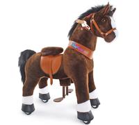 PonyCycle voiture à pédales marron foncé pour enfants de 4 à 7 ans cheval à bascule sur roues avec et freins - Ux421