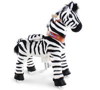 PonyCycle Zebra Animal d'équitation à roulettes pour enfants 4-7 ans avec frein /90cm de haut Cheval à bascule Jouet doux Ux468
