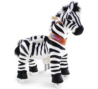 PonyCycle Zebra Monture à roulettes pour enfants 3-5 ans avec frein/76cm de hauteur Cheval à bascule Peluche Ux368