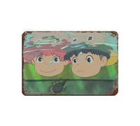 Ponyo Affiche rétro en métal avec inscription « Ghibli Inc » - Décoration murale - 20 x 30 cm