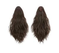 Ponytail Cheveux 13 Inch Ponytail Extension Claw Clip in Fluffy Synthetic Curly Wavy Pony Tail Hairpiece for Women ponytail extension(Dark brown)