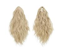 Ponytail Cheveux 13 Inch Ponytail Extension Claw Clip in Fluffy Synthetic Curly Wavy Pony Tail Hairpiece for Women ponytail extension(Ash Blonde)
