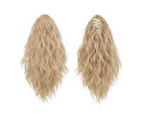 Ponytail Cheveux 13 Inch Ponytail Extension Claw Clip in Fluffy Synthetic Curly Wavy Pony Tail Hairpiece for Women ponytail extension(Buttery Blonde)