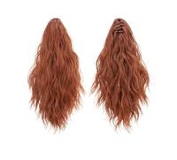Ponytail Cheveux 13 Inch Ponytail Extension Claw Clip in Fluffy Synthetic Curly Wavy Pony Tail Hairpiece for Women ponytail extension(Reddish Brown)