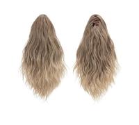 Ponytail Cheveux 13 Inch Ponytail Extension Claw Clip in Fluffy Synthetic Curly Wavy Pony Tail Hairpiece for Women ponytail extension(Brown to Ash Blonde)