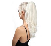 Ponytail Cheveux 22 Inch Clip In Ponytail Extension for Women,Synthetic Hairpiece for Daily Use ponytail extension(White Blonde)