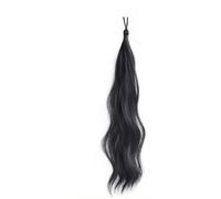 Ponytail Cheveux 50cm Synthétique Cheveux Auto-Enroulés Faisant Onduler Chignon Queue De Cheval Cheveux Naturels Tête Moelleuse Artefact Fleur Bourgeon Cheveux ponytail extension(Natural Black)