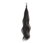 Ponytail Cheveux 50cm Synthétique Cheveux Auto-Enroulés Faisant Onduler Chignon Queue De Cheval Cheveux Naturels Tête Moelleuse Artefact Fleur Bourgeon Cheveux ponytail extension(Brown Black)