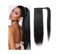 Ponytail Cheveux Extension de queue de cheval 100% vrais cheveux humains queue de cheval soyeuse droite enveloppante autour du clip noir naturel en extension de cheveux de queue de cheval for femme po