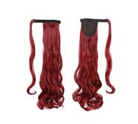 Ponytail Cheveux Extension queue de cheval bouclée 22 pouces postiche synthétique ondulée enrouler autour des extensions de cheveux queue de cheval for les femmes noires blanches postiche ponytail ext