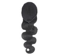 Ponytail Cheveux Extension queue de cheval ondulée, cordon de serrage, clips en cheveux humains brésiliens vierges for femmes noires, noir naturel ponytail extension(24 inch)