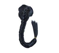 Ponytail Cheveux Extension queue de cheval synthétique lisse for femme de 50 cm avec cordon de serrage réglable et deux clips ponytail extension(Natural black)