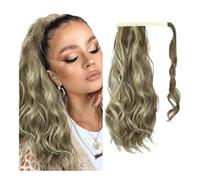 Ponytail Cheveux Postiche Queue De Cheval Synthétique Longue Et Ondulée, Extensions Cheveux À Clipser Avec Frange, Sur Le Devant Les Deux Côtés For Femmes ponytail extension(Mix Beige Blonde,20inches)