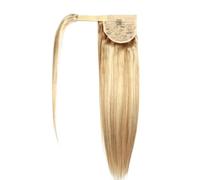 Ponytail Extension 16"-24" Extension de queue de cheval cheveux humains, postiche à clipser Remy Stragiht for un usage quotidien(P27/613,16inch)