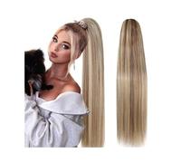 Ponytail Extension 16-26 inch Long Straight Drawstring Ponytail Synthetic High Puff Hair Pieces With Comb Clip in Ombre Blond Extensions Smooth Soft(16inches)