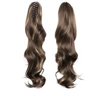 Ponytail Extension 16 Inch Soft Wavy Ponytail, Claw Clip Short Synthetic Hair Pieces for Women(Longer-9H19)