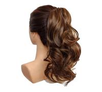 Ponytail Extension 16 Inch Soft Wavy Ponytail, Claw Clip Short Synthetic Hair Pieces for Women(Short-M2-30)