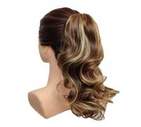 Ponytail Extension 16 Inch Soft Wavy Ponytail, Claw Clip Short Synthetic Hair Pieces for Women(Short-9H19)