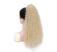 Ponytail Extension 20 Inch Drawstring Ponytail Extension For Women, Deep Curly Synthetic Mixed With Human Hair Hairpieces Afro Kinky Curly Pony Tail For Daily Use(22-613)
