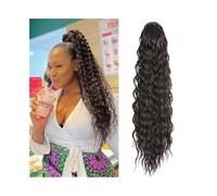 Ponytail Extension 24 Inch Curly Ponytail Extensions Synthetic Deep Wave Drawstring for Black Women Human Hair Feeling With Clip In Thick Natural Hairpiece(4)