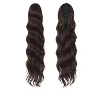 Ponytail Extension 28 Inch Long Body Wave Ponytail, Synthetic Heat Resistant Wrap Around Drawstring Curly Wavy Pony tail Clip in Hairpieces for Women(#4)