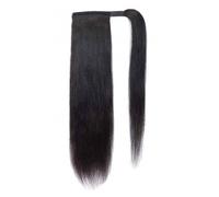 Ponytail Extension 8-26 inch Ponytail Extension Human Hair 100g #1B Natural Black Remy Hair Ponytail Long Straight Wrap Around Ponytail Clip in Hair Extensions(12inches)
