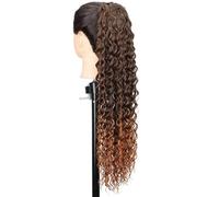 Ponytail Extension Curly Drawstring Ponytail Extension for Black Women Synthetic Clip in Long Wavy 22 Inch Fake Pony tail Hairpieces for Daily Use(1B30)