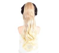 Ponytail Extension Extension capillaire synthétique ondulée de 55 cm de long, queue de cheval à clipser, fibre résistante à la chaleur, 150 g(Blonde)